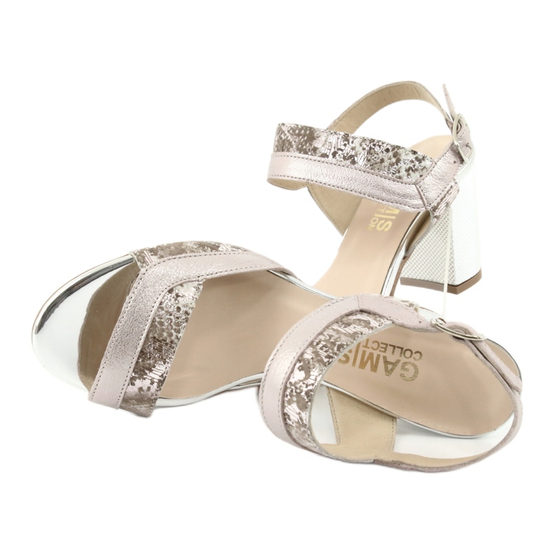 Sandales sur le poste Gamis 3942 beige rose argent 5 Sandales sur le poste Gamis 3942 beige rose argent 5