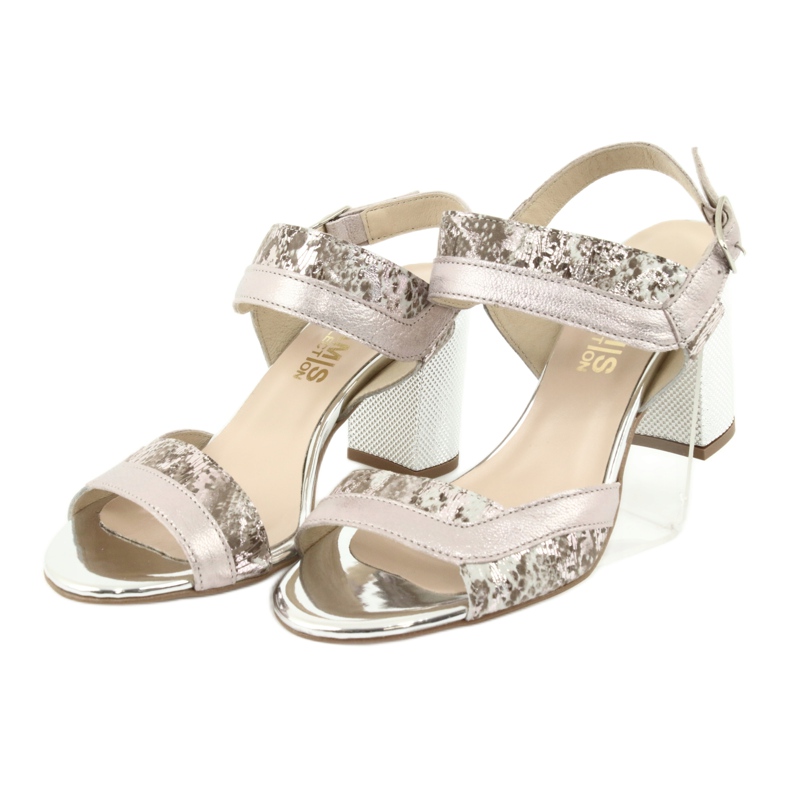 Sandales sur le poste Gamis 3942 beige rose argent 3 Sandales sur le poste Gamis 3942 beige rose argent 3