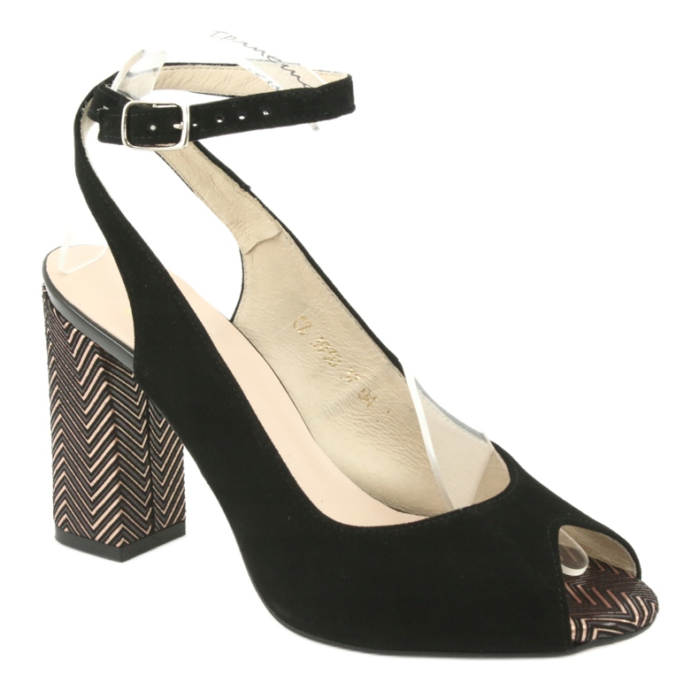 Gamis Sandales en cuir noir pour femmes noir 3930 le noir 1