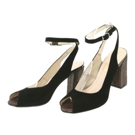 Gamis Sandales en cuir noir pour femmes noir 3930 3