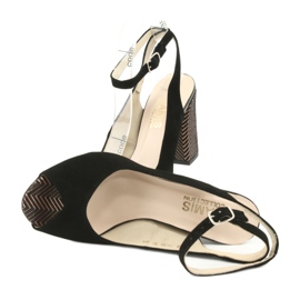 Gamis Sandales en cuir noir pour femmes noir 3930 5