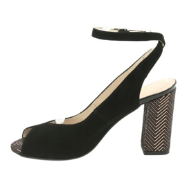 Gamis Sandales en cuir noir pour femmes noir 3930 2