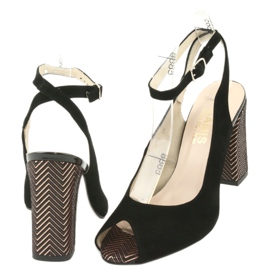 Gamis Sandales en cuir noir pour femmes noir 3930 4