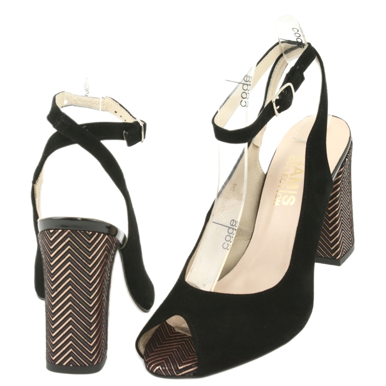 Gamis Sandales en cuir noir pour femmes noir 3930 4