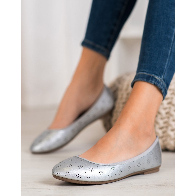 Fama Ballerines À Motif Ajouré gris 1