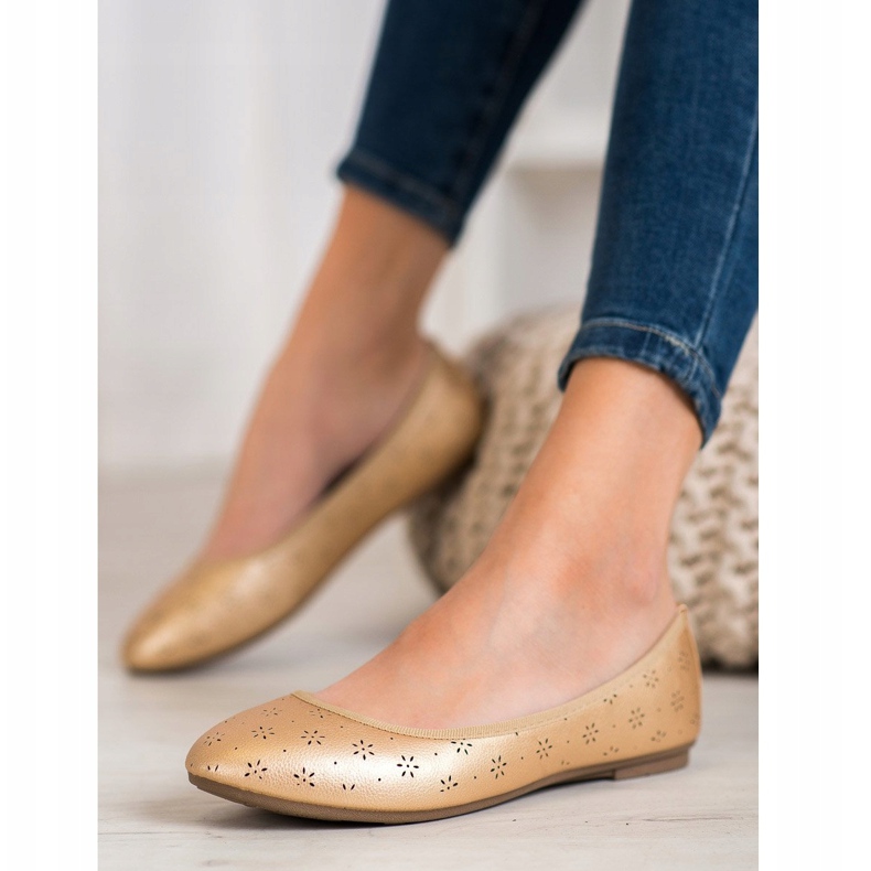 Fama Ballerines À Motif Ajouré d'or 1