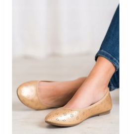 Fama Ballerines À Motif Ajouré d'or 2