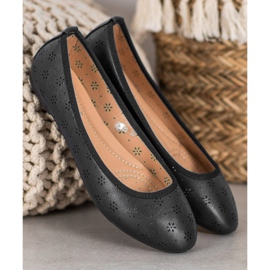 Fama Ballerines À Motif Ajouré le noir 2