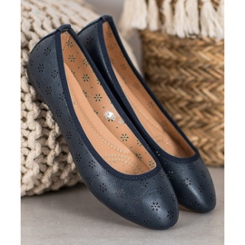 Fama Ballerines À Motif Ajouré bleu 5