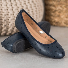 Fama Ballerines À Motif Ajouré bleu 4