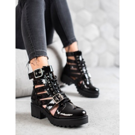 Seastar Bottes de mode laquées le noir 1