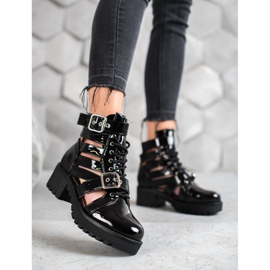 Seastar Bottes de mode laquées le noir 3