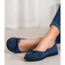 SHELOVET Ballerine Ajourée Avec Un Noeud bleu 2