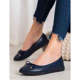 SHELOVET Ballerines en cuir écologique bleu 1