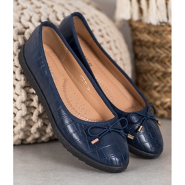 SHELOVET Ballerines en cuir écologique bleu 2