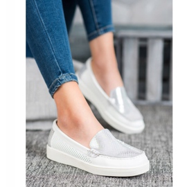Mocassins sur la plateforme VINCEZA blanche gris 2