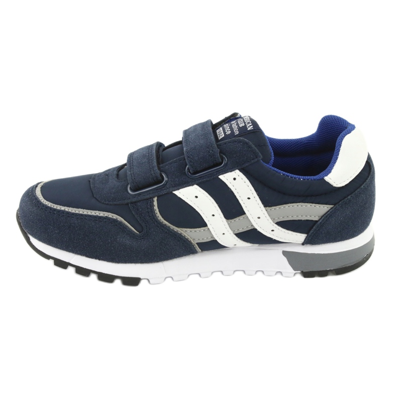 Chaussures de sport garçon Grenade American Club ES02 blanche bleu marin bleu gris 2