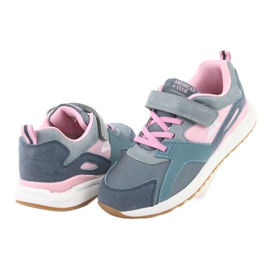 Chaussures de sport American Club BS12 bleues rose gris 4