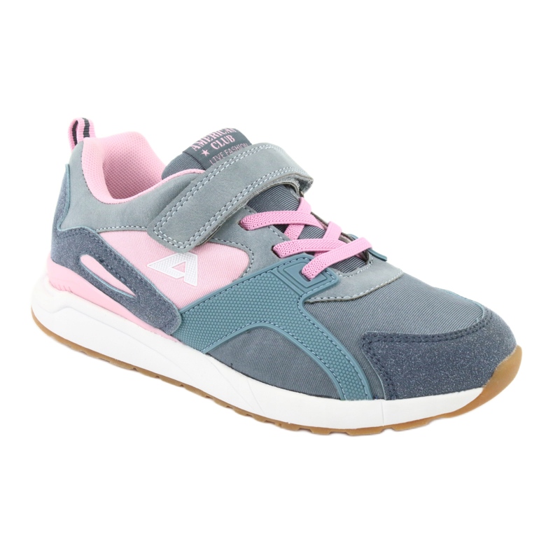 Chaussures de sport American Club BS12 bleues rose gris 1