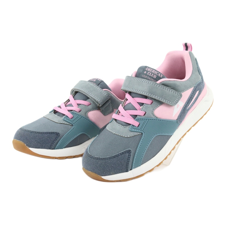 Chaussures de sport American Club BS12 bleues rose gris 3