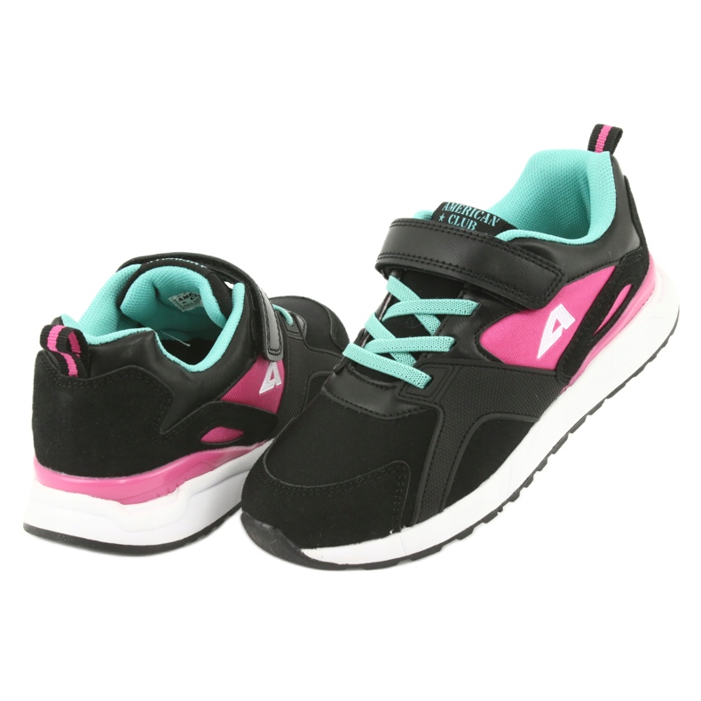 Chaussures de sport American Club BS12 noires le noir rose vert 4