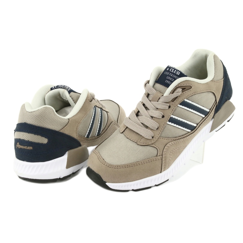 Chaussures de sport beige pour enfants American Club BS10 4