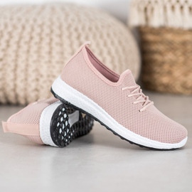 SHELOVET Chaussures confortables sur la plate-forme rose 2