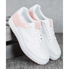 SHELOVET Chaussures élégantes sur la plate-forme blanche rose 5
