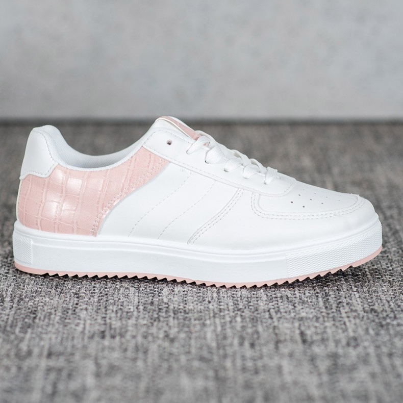 SHELOVET Chaussures élégantes sur la plate-forme blanche rose 2