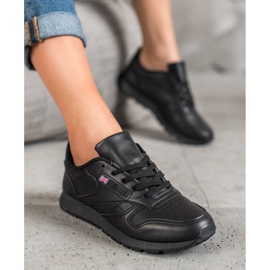 SHELOVET Chaussures nouées en cuir écologique noir 2