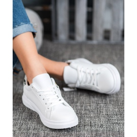 SHELOVET Chaussures de sport avec fermeture éclair décorative blanc 2