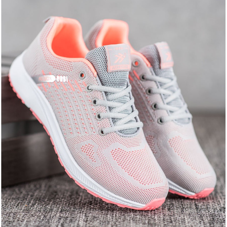 Ax Boxing Chaussures de sport ajourées confortables orange gris 1 Ax Boxing Chaussures de sport ajourées confortables orange gris 1