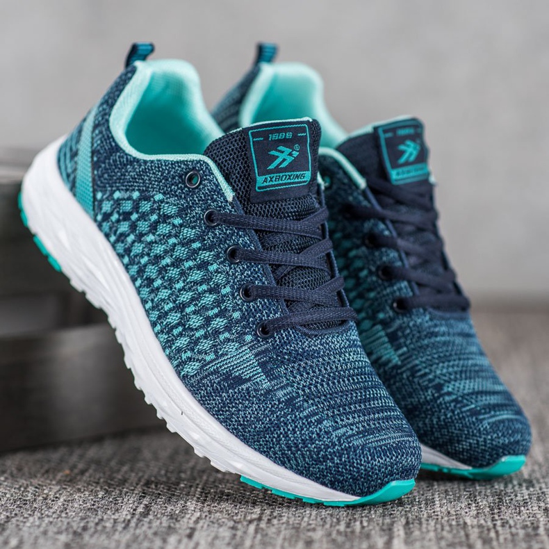 Ax Boxing Chaussures de sport avec maille bleu 1