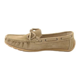 Mocassins femme en cuir American Club JK08 beige 2 Mocassins femme en cuir American Club JK08 beige 2