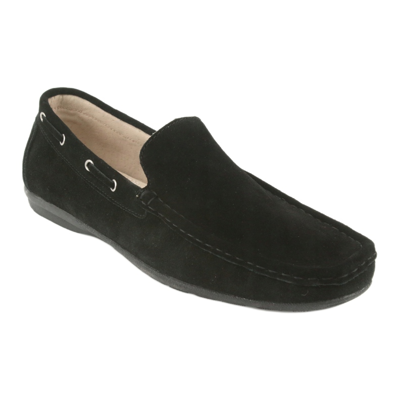 Mocassins homme en daim noir American Club JK01 1