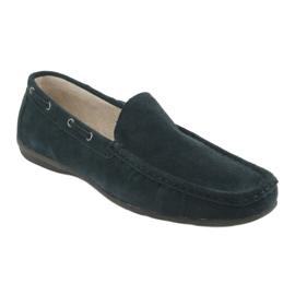 American Club Mocasins en cuir. En daim marine bleu américain jk02 1