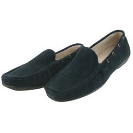 American Club Mocasins en cuir. En daim marine bleu américain jk02 3