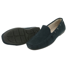 American Club Mocasins en cuir. En daim marine bleu américain jk02 5