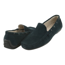 American Club Mocasins en cuir. En daim marine bleu américain jk02 4