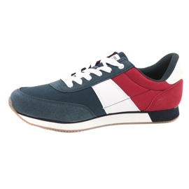 American Club Chaussures de sport pour hommes club américain FH07 blanche rouge bleu marin 2
