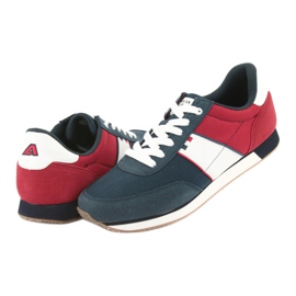 American Club Chaussures de sport pour hommes club américain FH07 blanche rouge bleu marin 4