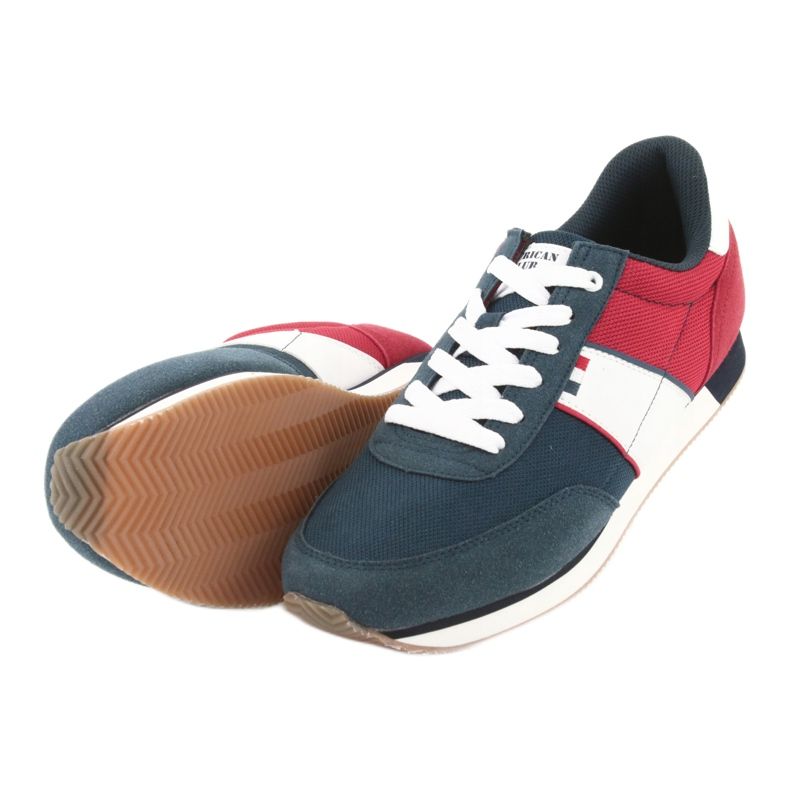 American Club Chaussures de sport pour hommes club américain FH07 blanc rouge bleu marine 5