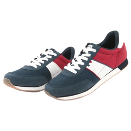 American Club Chaussures de sport pour hommes club américain FH07 blanche rouge bleu marin 3