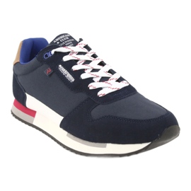 Baskets légères American Club RH12 blanche bleu marin 1