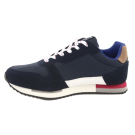 Baskets légères American Club RH12 blanche bleu marin 2