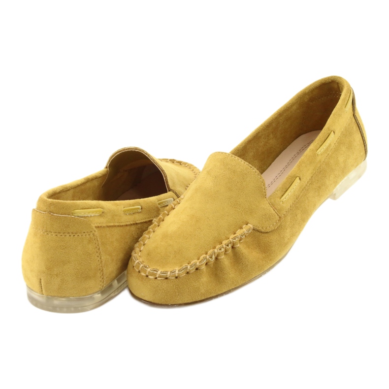 Mocassins femme en daim Sergio Leone 722 jaune 4