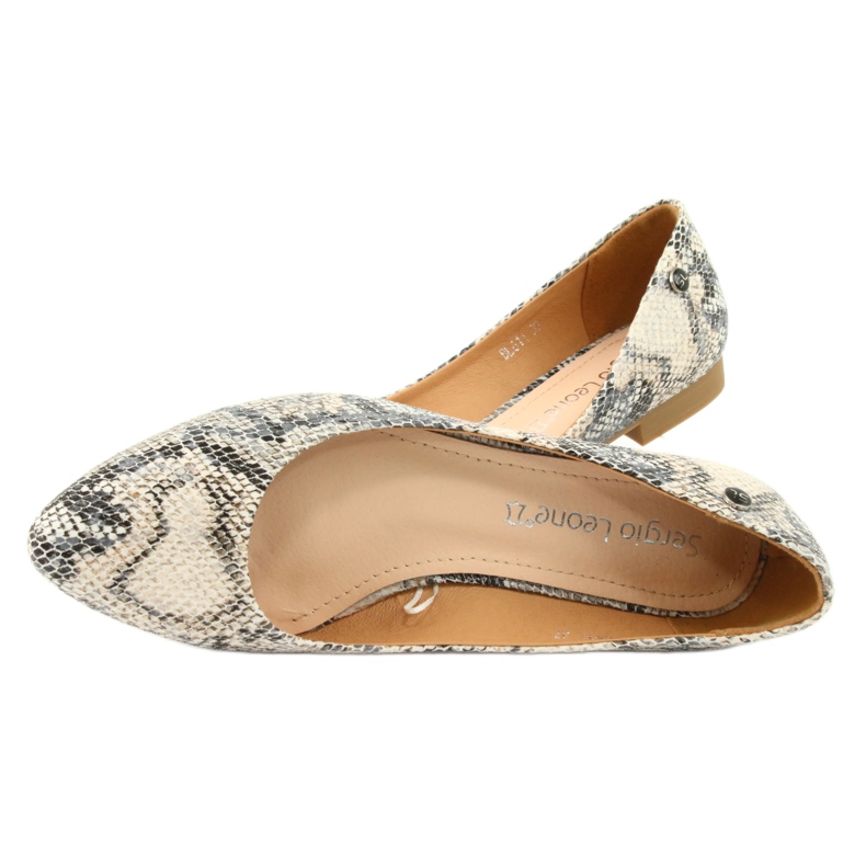 Ballerines Sergio Leone BL611 à motif animalier brun gris 5 Ballerines Sergio Leone BL611 à motif animalier brun gris 5