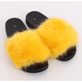Jaune CK107P Chaussons en fourrure jaune 3