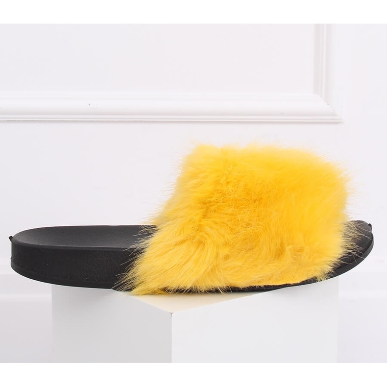 Jaune CK107P Chaussons en fourrure jaune 2