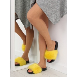 Jaune CK107P Chaussons en fourrure jaune 4